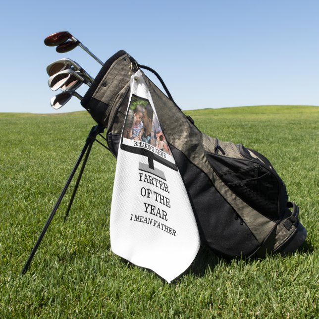 Toalla De Golf Personalizado TV más tarde del año divertido papá  (Verde)