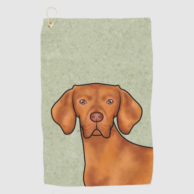 Toalla De Golf Personalizado Vizsla húngaro Cabeza de perro punte (Anverso)