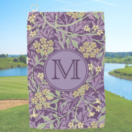 Toalla De Golf Personalizados iniciales de William Morris, Floral