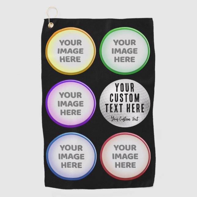 Toalla De Golf Personalized Golf Photo Collage Gift (Anverso)
