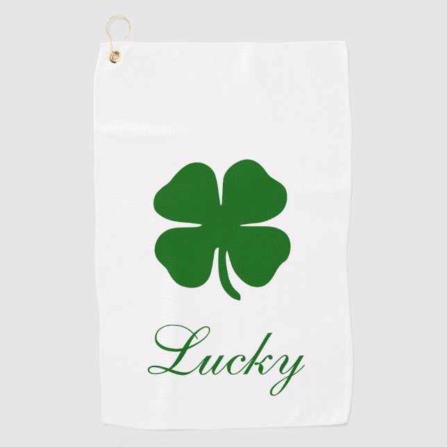 Toalla De Golf Personalized Lucky Green Clover (Anverso)