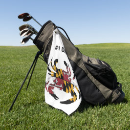 Toalla De Golf Personalized Maryland Flag Blue Crab Golf Towel