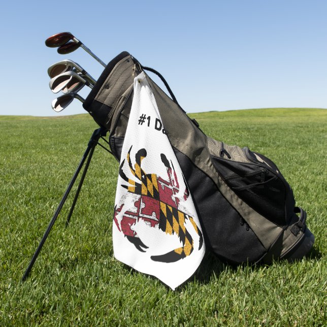 Toalla De Golf Personalized Maryland Flag Blue Crab Golf Towel (Verde)