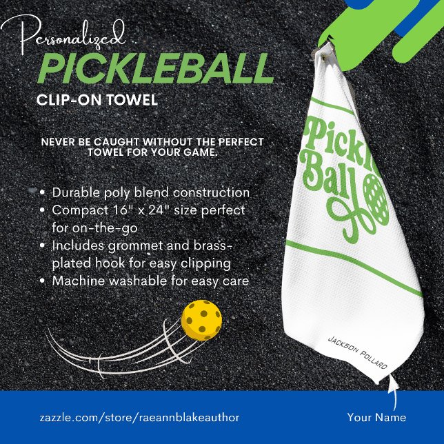 Toalla De Golf Personalized Pickleball Clip-on Towel (Subido por el creador)