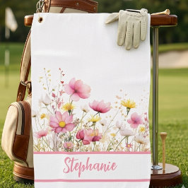 Toalla De Golf Personalized Pink Floral