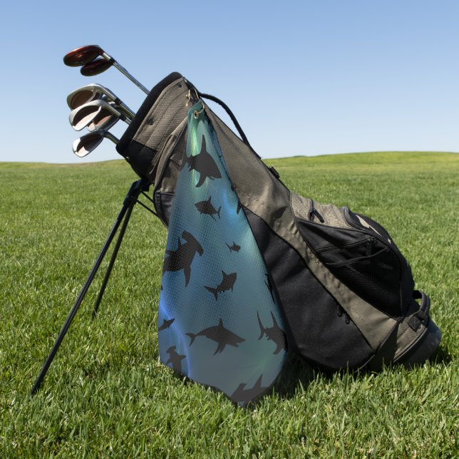 Toalla De Golf Pescado de tiburón moderno jaws ballena bajo la ga (Verde)
