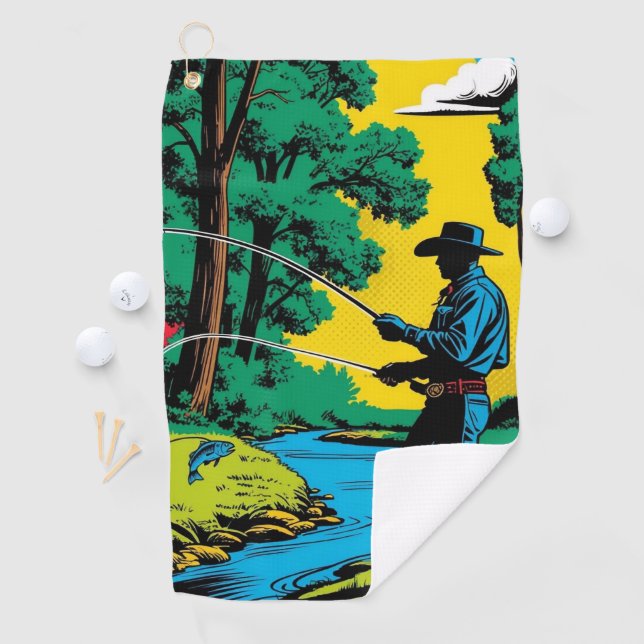 Toalla De Golf Pescador en Riverbank (In situ)