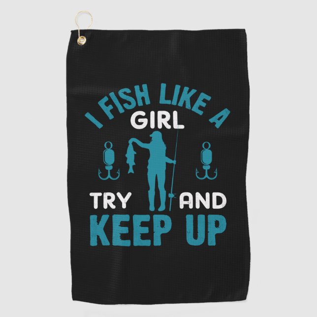Toalla De Golf Pescador Que Pesa Como Un Chica (Anverso)