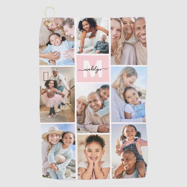 Toalla De Golf Photo Pink Monogram (Anverso)