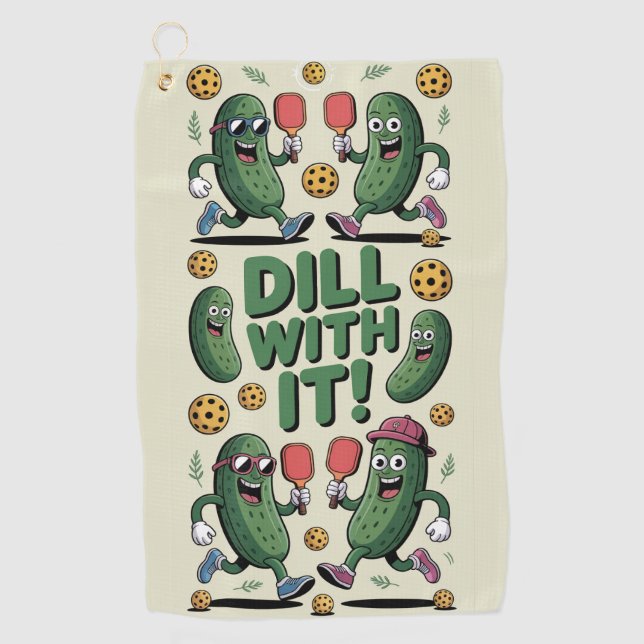 Toalla De Golf Pickleball Dill With It Personalizado Pickle (Anverso)