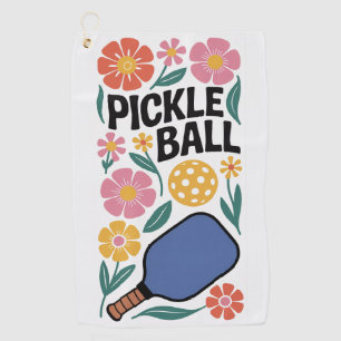 Toalla De Golf Pickleball Retro Floral Paddle Sports