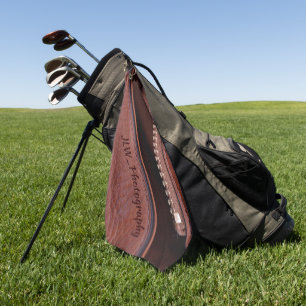 Toalla De Golf Piel de raso de cuero negro marrón personalizada