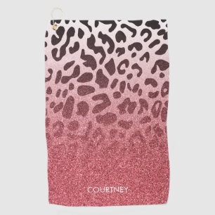 Toalla De Golf Piel leopardo rosada Purpurina