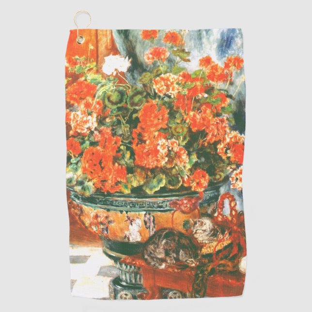 Toalla De Golf Pierre-Auguste Renoir Geraniums And Cats (Anverso)