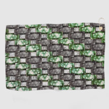 Piezas rectangulares talladas y manchadas, verde g