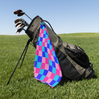 Toalla De Golf Pink and Blue Checkered Print