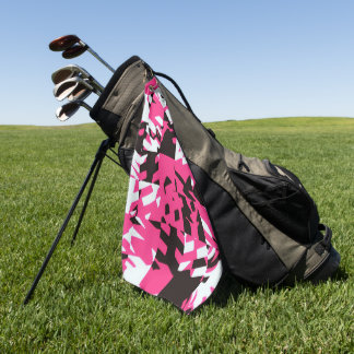 Toalla De Golf Pink Digital Abstract Plaid