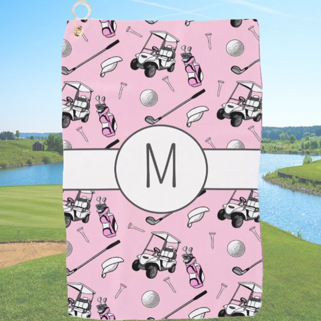 Toalla De Golf Pink Lady Golfer Elegante Personalizado moderno in (Subido por el creador)