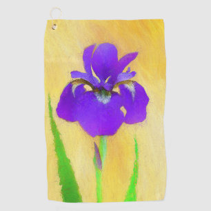 Toalla De Golf Pintado de iris morado - Perro original curado A