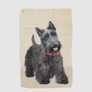 Toalla De Golf Pintado Terrier Escocés - Arte Perro Original