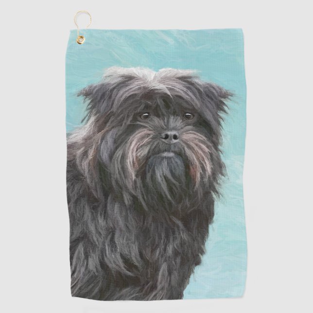 Toalla De Golf Pintura Affenpinscher - Arte Perro Original Cuto (Anverso)