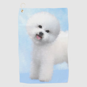 Toalla De Golf Pintura de Bichon Frise - Arte de Perro Original.