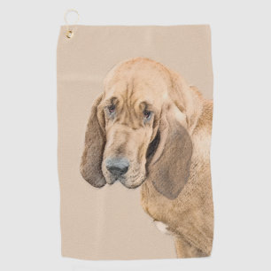 Toalla De Golf Pintura de Bloodhound - Arte de perro original lin