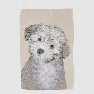 Toalla De Golf Pintura de cachorro habanesa - Arte de perro origi
