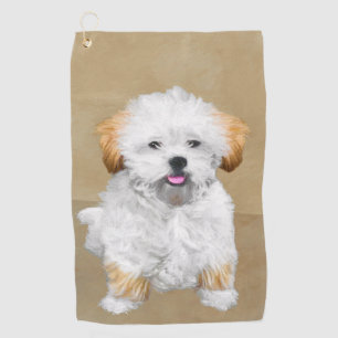 Toalla De Golf Pintura de cachorro Lhasa Apso - Arte de perro ori