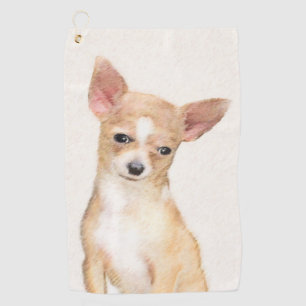 Toalla De Golf Pintura de Chihuahua - Arte de perro original cura