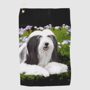 Toalla De Golf Pintura de color con barba - Arte de perro origina