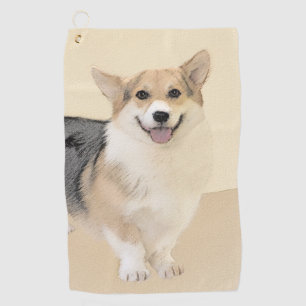 Toalla De Golf Pintura de Corgi galés de Pembroke - Arte Perro Or