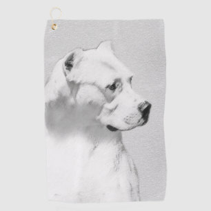 Toalla De Golf Pintura de Dogo Argentino - Arte original del perr