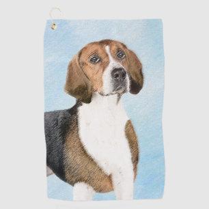 Toalla De Golf Pintura de Foxhound inglesa - Arte Perro Original