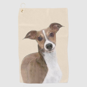 Toalla De Golf Pintura de Greyhound italiana - Arte de perros ori