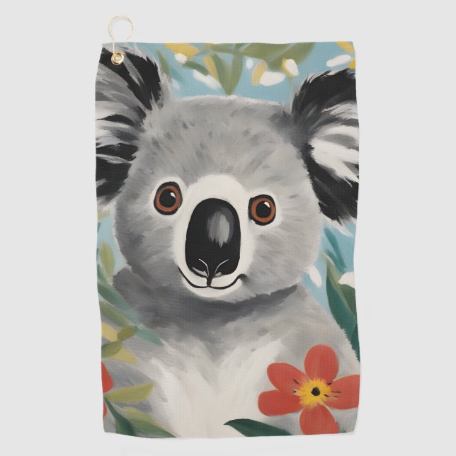 Toalla De Golf Pintura de Koala (Anverso)