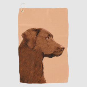 Toalla De Golf Pintura de Labrador Recuperador (Chocolate) - Arte