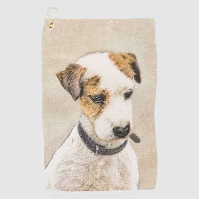 Toalla De Golf Pintura de Parson Jack Russell Terrier - Arte de p (Anverso)