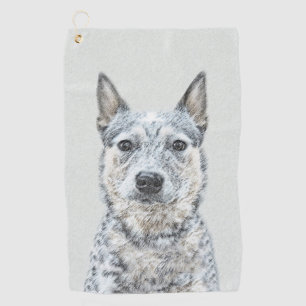 Toalla De Golf Pintura de perro de ganado australiano - Arte orig