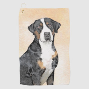 Toalla De Golf Pintura de perro de la montaña suiza - Arte origin