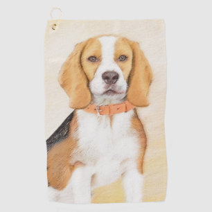 Toalla De Golf Pintura de perro sabueso Beagle Arte animal origin
