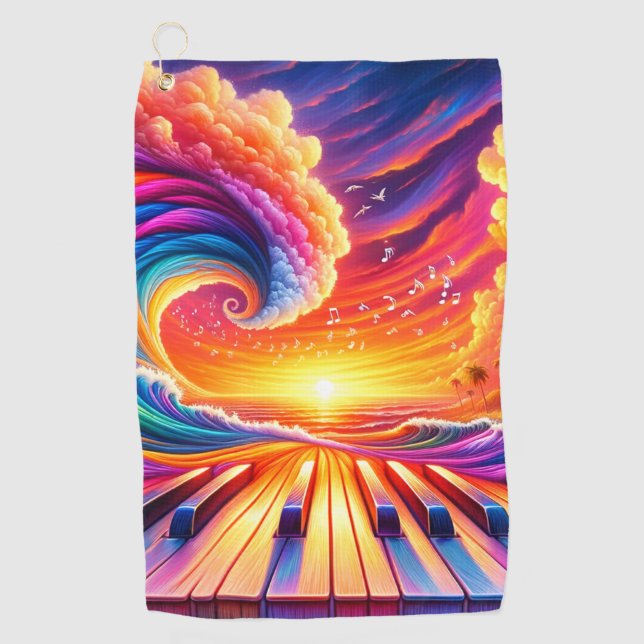 Toalla De Golf Pintura de piano (Anverso)