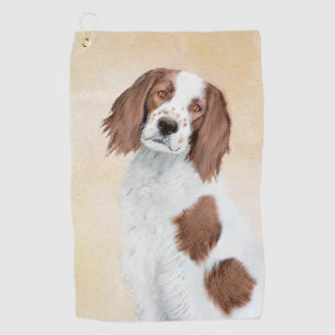 Toalla De Golf Pintura de Setter Rojo y Blanco Irlandés - Arte Or