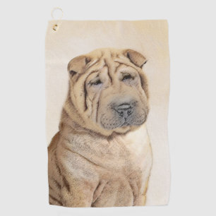 Toalla De Golf Pintura de Shar Pei - Arte Perro Original Cuto