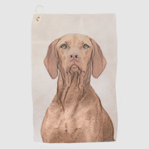 Toalla De Golf Pintura de Vizsla - arte original lindo del perro
