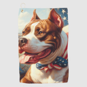 Toalla De Golf Pintura del Viejo Toro Terrier Americano