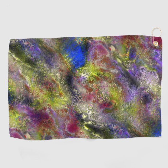 Toalla De Golf Pintura roja amarilla salpicada de arena sobre el  (Horizontal)