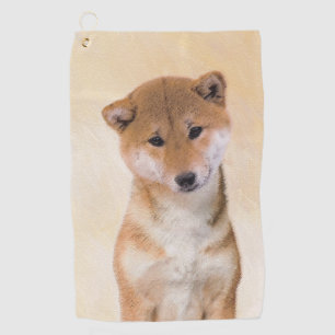 Toalla De Golf Pintura (roja) de Shiba Inu - arte original del