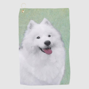 Toalla De Golf Pintura Samoyed - Arte Perro Original Cuto