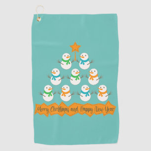 Toalla De Golf pirámide de árbol de Navidad hecha de muñecos de n